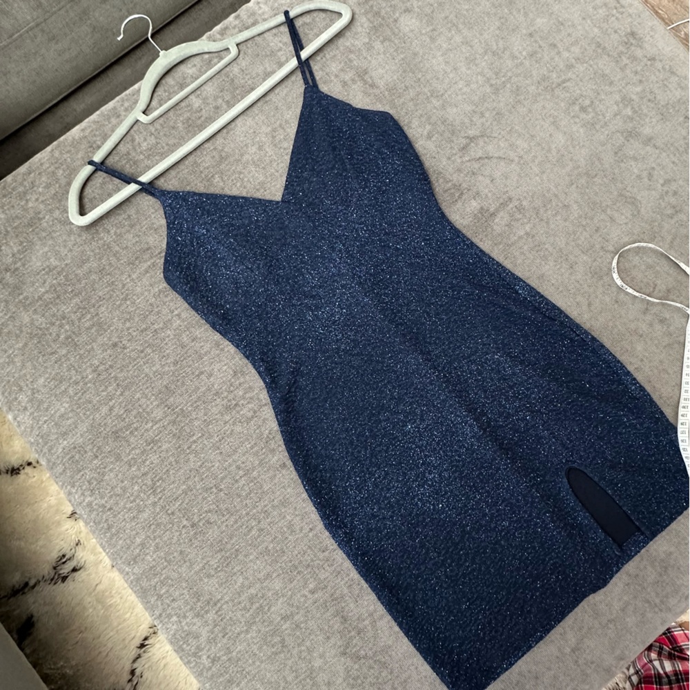 Dark Blue Shimmer Bodycon Dress